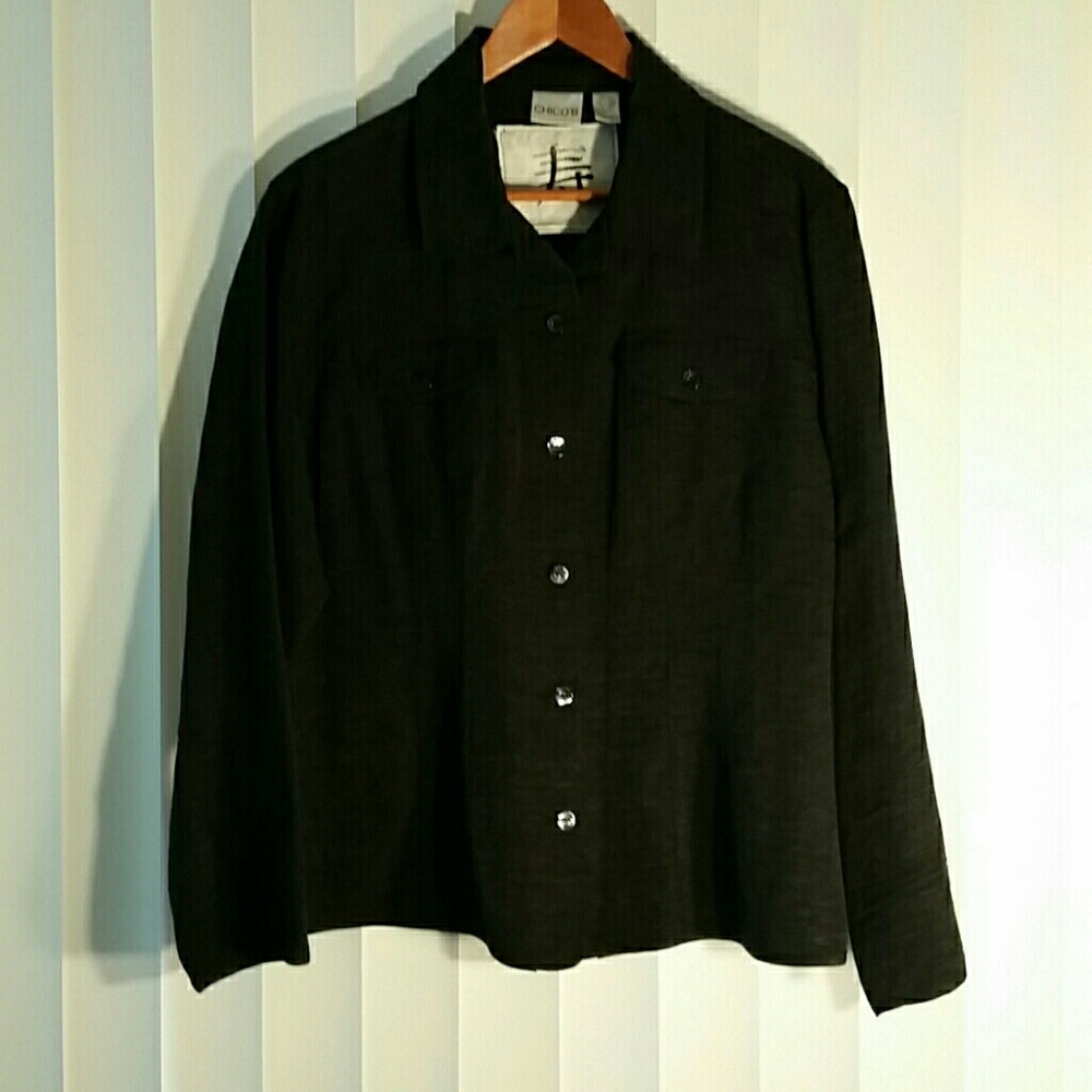 Chico's Silk and Linen Top Sz 3